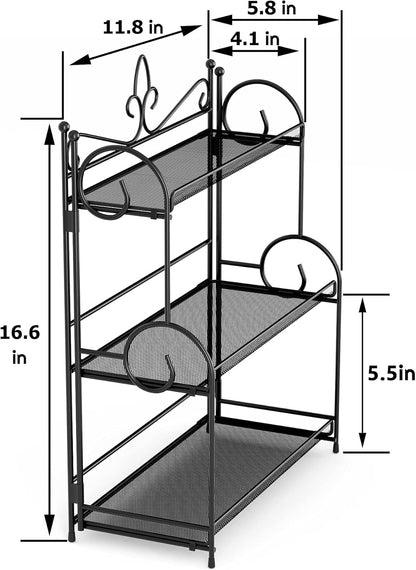 Bathroom Organizer Countertop - 3 Tier Spice Rack Organizer, Counter Organization and Storage for Bathroom, Kitchen, Bedroom, Offices, Foldable6