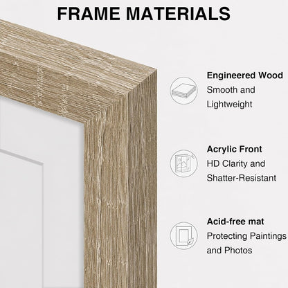 5X7 Picture Frames Set of 10 for Wall & Tabletop, Light Wood7