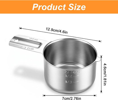 2/3 Cup Measuring Cup 160Ml 304 Stainless Steel 2/3 Measuring Cups2