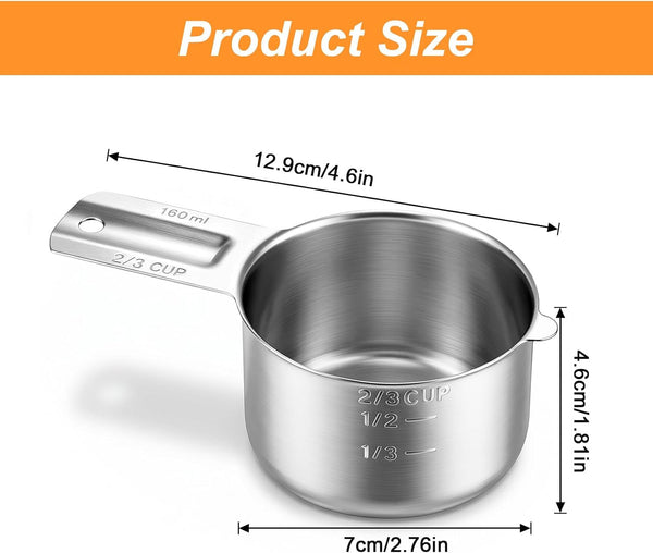 2/3 Cup Measuring Cup 160Ml 304 Stainless Steel 2/3 Measuring Cups2