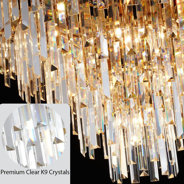 Modern Large Chandelier Light Crystal Chandelier High Ceiling Foyer Entryway Gold Luxury Pendant Hanging Light Fixture UL Listed Ceiling Light for Living Room, Foyer, Dining Room, Staircase7