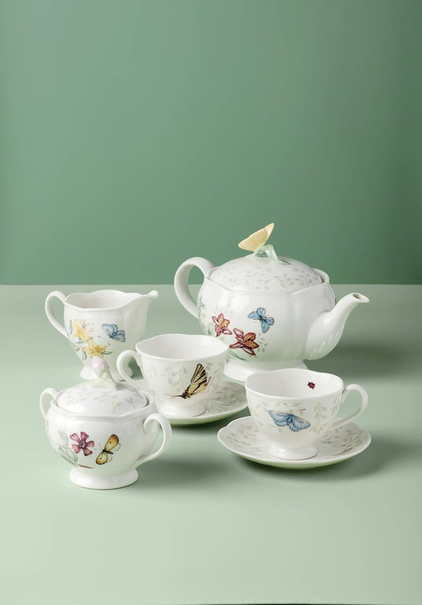 Butterfly Meadow Porcelain Teapot and Tea Cup Set, 9-Piece, 48Oz3