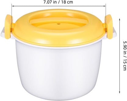 Microwave Rice Cooker 4-Cup Rice Container for Microwave Food Grade Cooker for Soup Pasta Oatmeal Stews Vegetables 7.08 X 7.08 X 5.90 In4