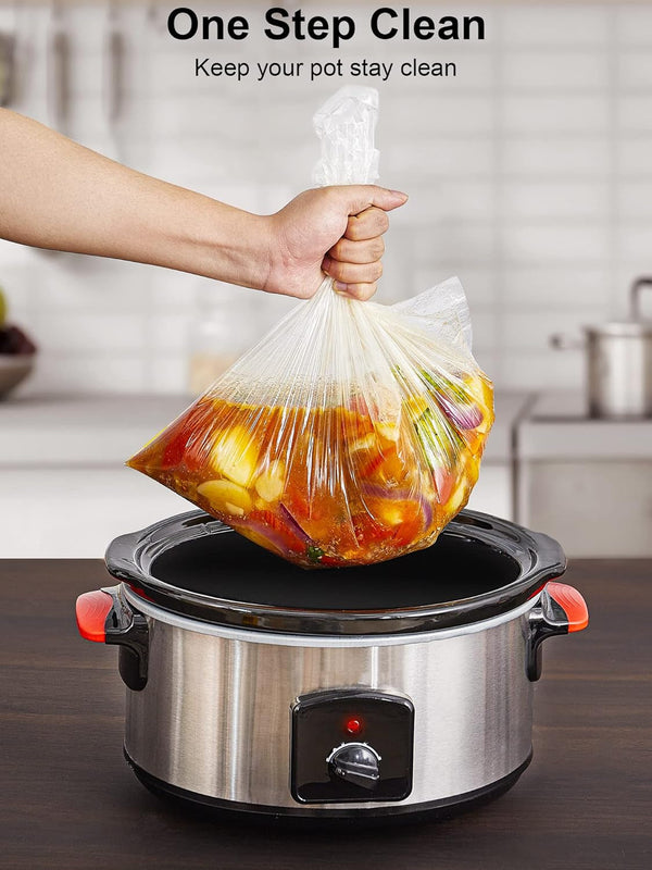 Slow Cooker Liners, Large Size 13"X 21" 60 Liners | Disposable Cooking Bags Fit 3QT to 8QT for Slow Cooker, Cooking Trays, Suitable for Oval & round Pots6