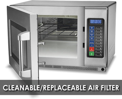Microwave Oven with 1.2 Cu Ft & 10 Programmable Memory Settings | 1.2 Cu Ft, 1800W, 10 Programmable Memory Settings, Stainless Steel, for Commercial Kitchens & Restaurants4