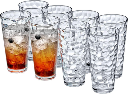 '- Iceberg - 24-Ounce Plastic Tumblers (Set of 8), Plastic Drinking Glasses, All-Clear High-Balls, Reusable Cups, Stackable, Bpa-Free, Shatter-Proof, Dishwasher-Safe1