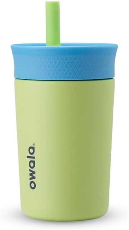 Owala Tumbler Kids Stainless Steel Water Bottle 12 Oz Turtley Awesome | Insulated | Spill-Resistant Lid | Reusable Straw | Double-Wall Vacuum Insulation | Cup-Holder Friendly1