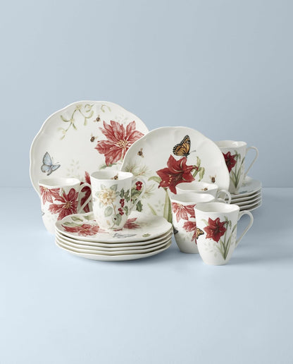 Butterfly Meadow Holiday 18-Piece Dinnerware Set for 62