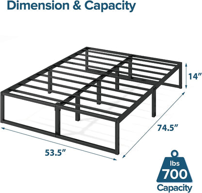 Lorelei 14 Inch Platforma Bed Frame/Mattress Foundation/No Box Spring Needed/Steel Slat Support, Full, Black (OLB-SMPB-14F)2