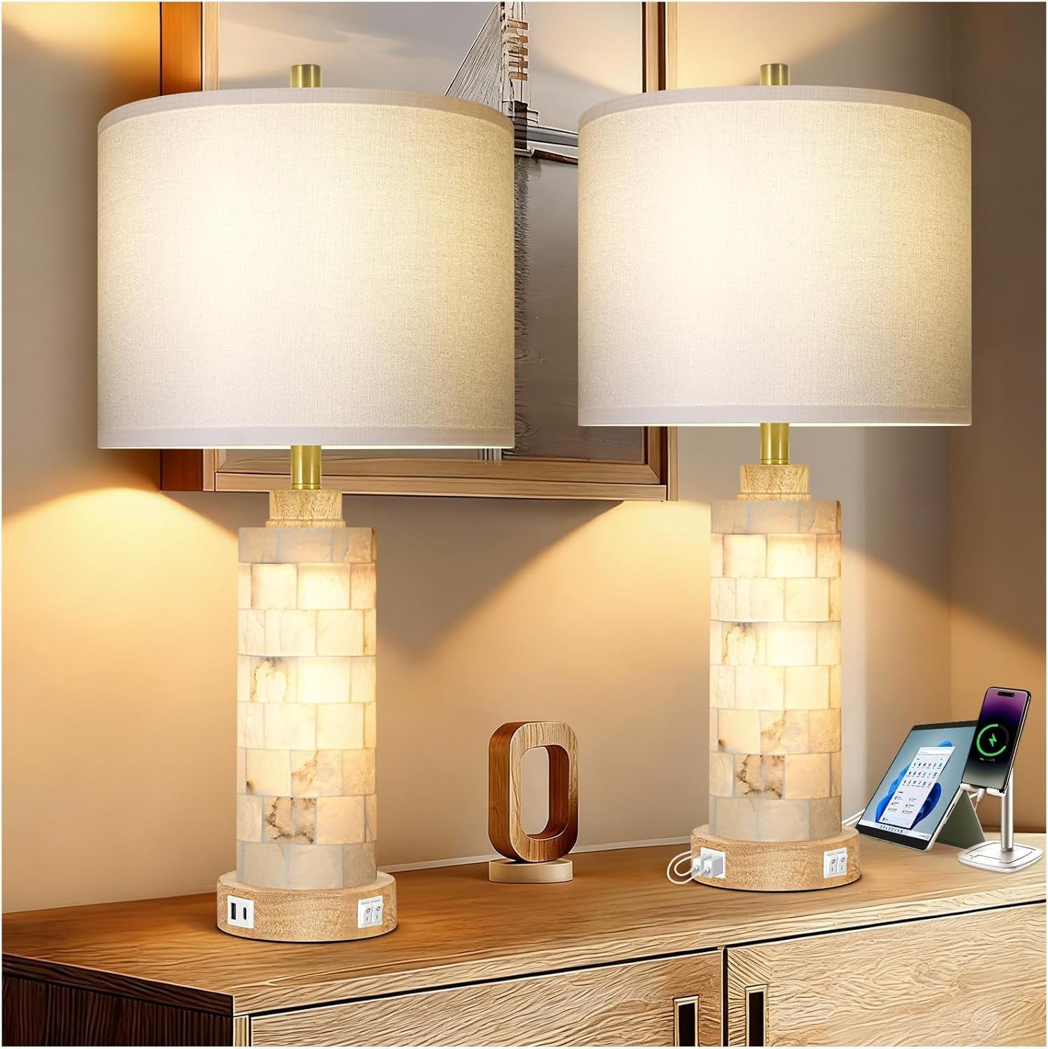 27-alabaster-and-wood-table-lamps-set-of-2-with-night-light-nightstand-lamps-with-usb-ports-white-linen-fabric-shade-bedside-lamp-for-living-room-bedroom-home-office-hotel-bar-house