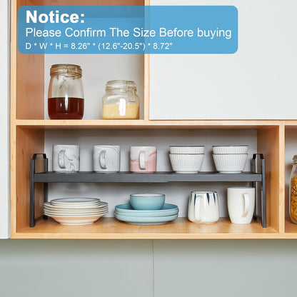 Expandable Cabinet Shelf Organizer, Adjustable Kitchen Countertop Storage4