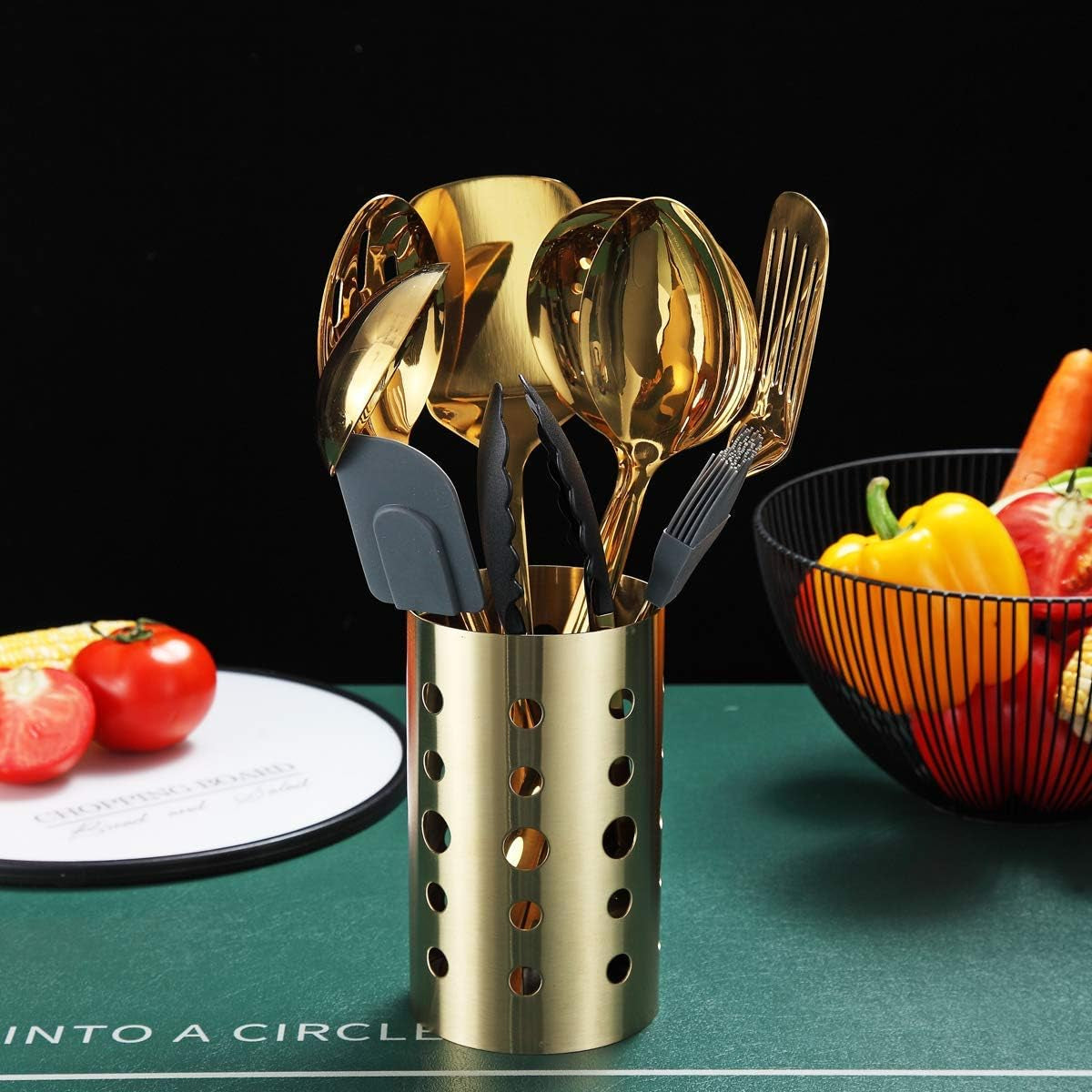 gold-cooking-utensils-set-stainless-steel-13-pieces-kitchen-utensils-set-with-titanium-gold-plating-kitchen-tools-set-with-utensil-holder-dishwasher-safe-easy-to-clean