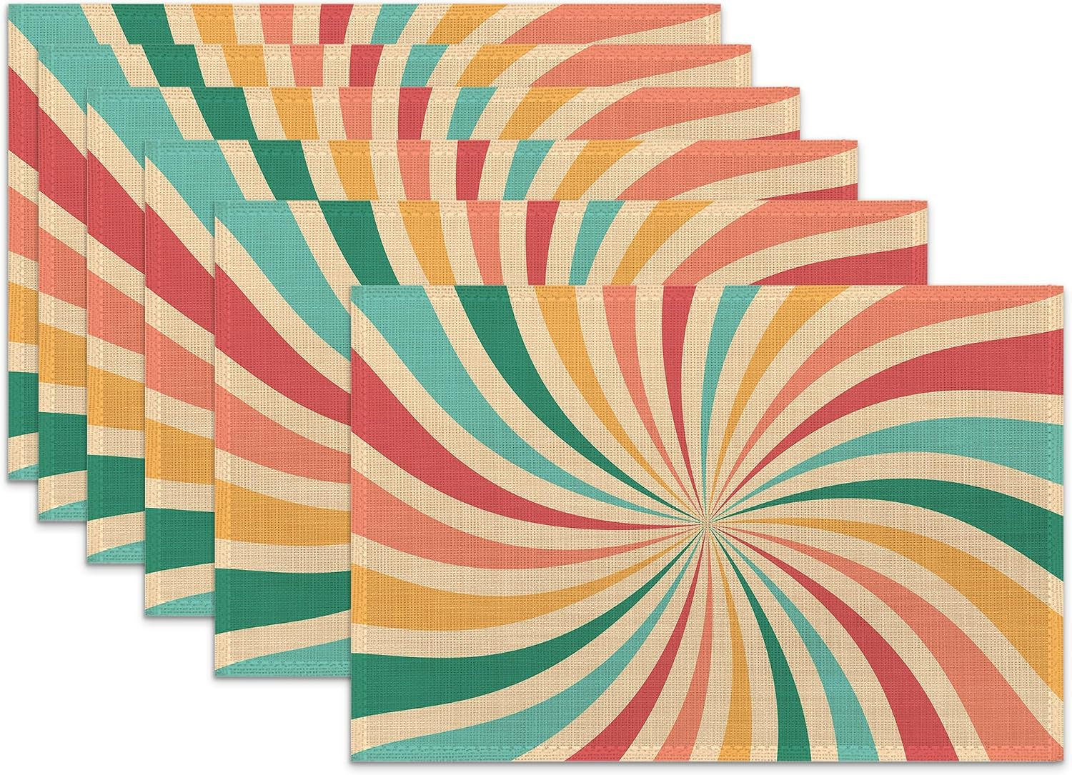 placemats-set-of-6-retro-70s-groovy-linen-table-mats-rainbow-swirl-heat-resistant-place-mats-washable-dining-table-mats-for-indoor-outdoor-kitchen-decor-easy-clean-12-x-18-inch