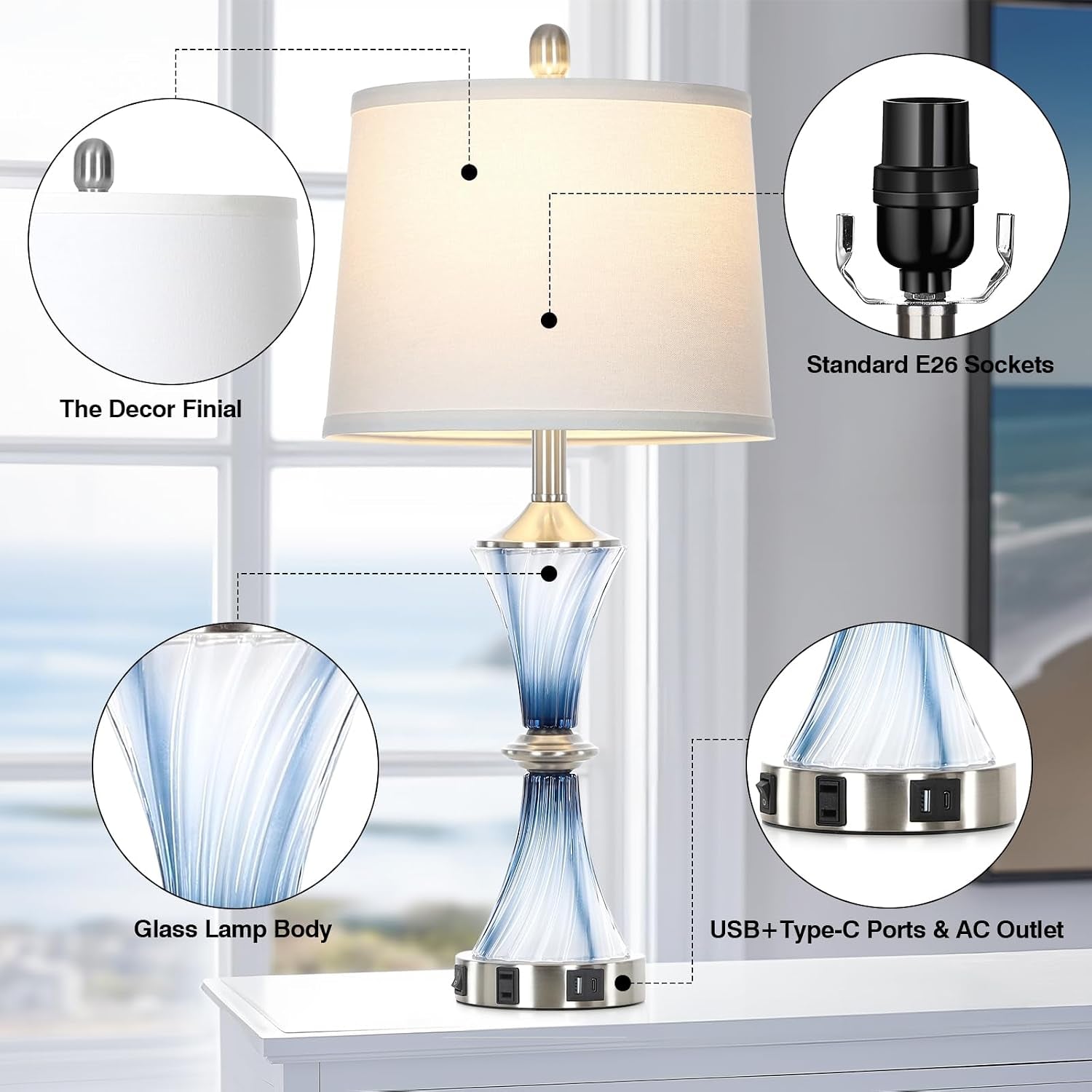 blue-glass-table-lamp-set-of-2-with-usb-c-a-ports-ac-outlet-bedside-lamp-modern-bedroom-lamps-coastal-lamp-for-night-stands-bedroom-living-room-nightstand-lamp-led-bulbs-included