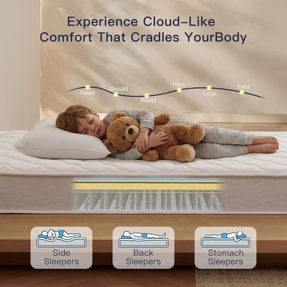 8 Inch Twin Mattress, Hybrid Memory Foam & Bonnell Spring Mattress4