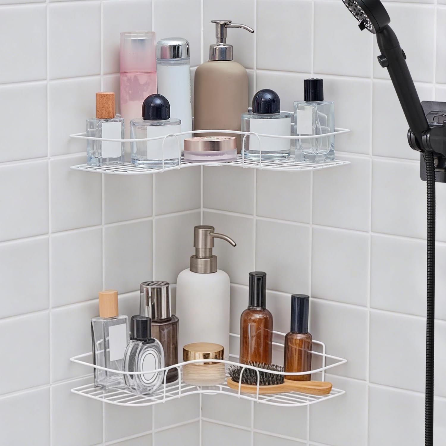 corner-shower-caddy-2-pack-adhesive-shower-corner-organizer-shelves-no-drilling-stainless-steel-shower-storage-rack-for-bathroom-dorm-and-kitchen-white