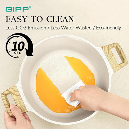 Pots and Pans Set Non Stick - 14 Pcs White Granite Kitchen Cookware Sets Nonstick Induction Cookware Cooking Pan Set with Frying Pans, Saucepans and Silicone Utensils, PFOS & PFOA Free5