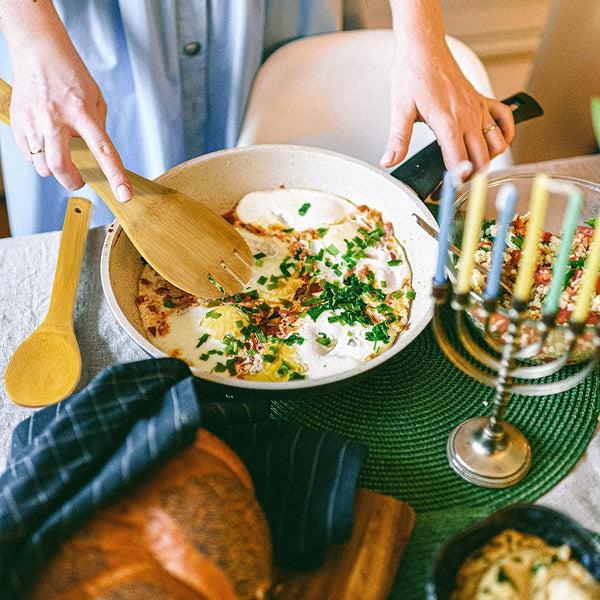 7-Piece Wooden Cooking Spoons, Natural Bamboo Utensil Set7