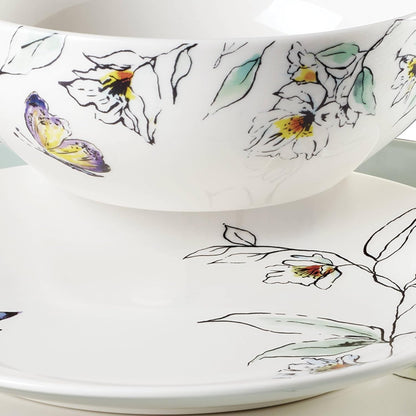 Botanica Porcelain 12-Piece Dinnerware Set for 45