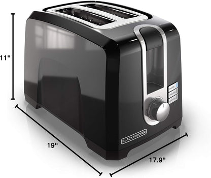 Retro Countertop Microwave Oven - Large 800-Watt - 0.9 Cu Ft & BLACK+DECKER 2-Slice Toaster, T2569B, Extra Wide Slots, 6 Shade Settings, 850 Watts, Crub Tray8