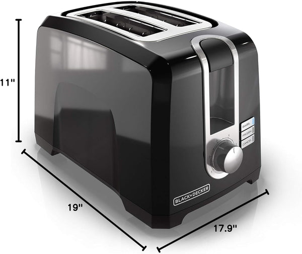 Retro Countertop Microwave Oven - Large 800-Watt - 0.9 Cu Ft & BLACK+DECKER 2-Slice Toaster, T2569B, Extra Wide Slots, 6 Shade Settings, 850 Watts, Crub Tray8