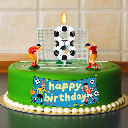 Soccer Theme Number 8 Candle, Soccer Birthday Party Decorations3