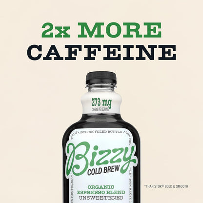Cold Brew Coffee, Organic, Espresso Blend, Unsweetened - 48 Fl Oz | Ready to Drink Cold Brew, 273Mg Caffeine/12Oz Serving, 18-Hour Cold Brewed for Bold Flavor, 100% Arabica Coffee, 0G Sugar10