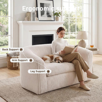 55" Boneless Mini Couch, Bean Bag Sofa for Bedroom, Beige6