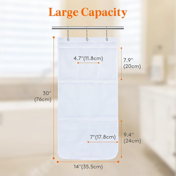 Mesh Shower Caddy, 7 Pockets Hanging Bathroom Organizer, 1 Pack2