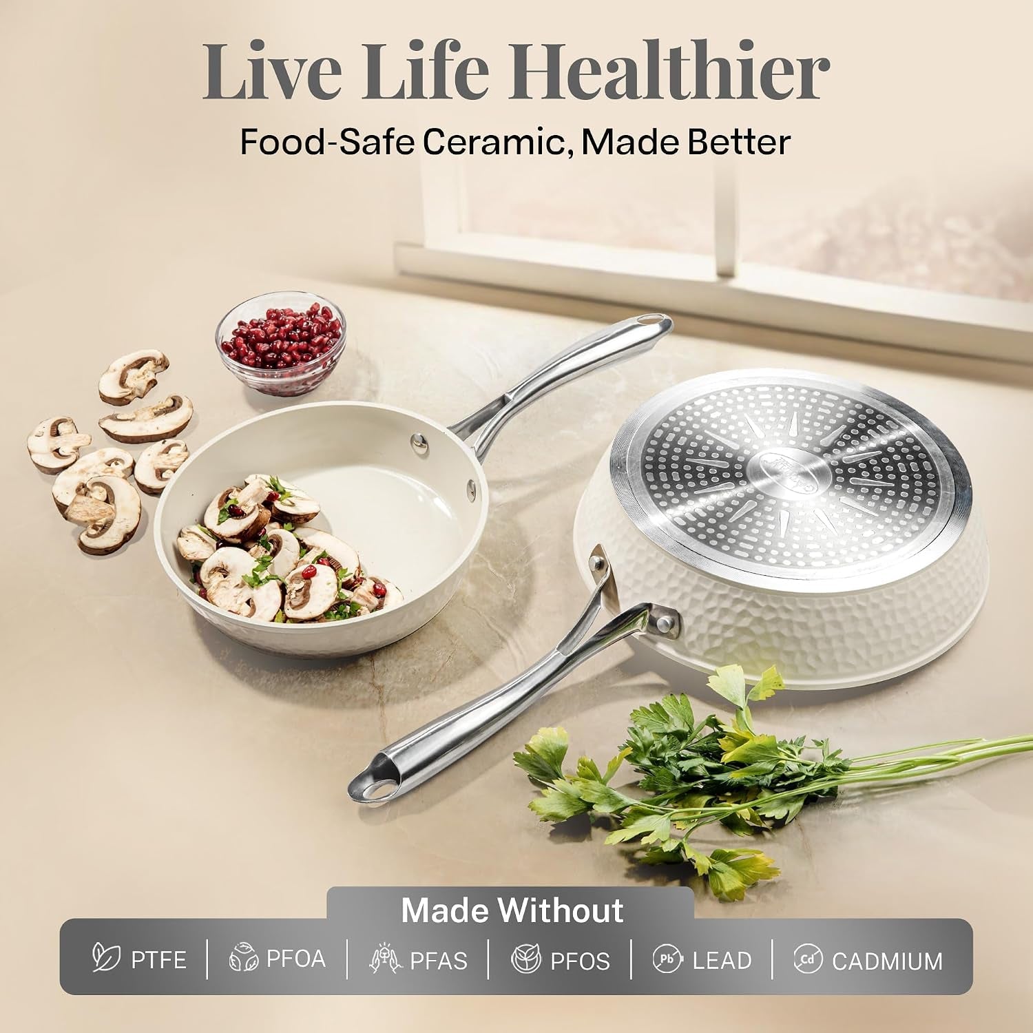 hammered-10-inch-non-stick-frying-pans-with-lid-frying-pans-nonstick-with-lid-non-toxic-pfoa-pfos-free-skillet-pan-for-cooking-induction-oven-and-dishwasher-safe-cream