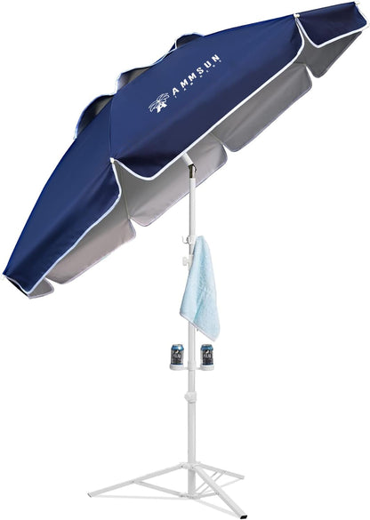 Shade Umbrella, Premium Portable Umbrella with Stand, 6.5Ft Lightweight Free Standing Canopy for Sporting Games, Adjustable Instant Sun Protection and Easy to Carry, Navy Blue1