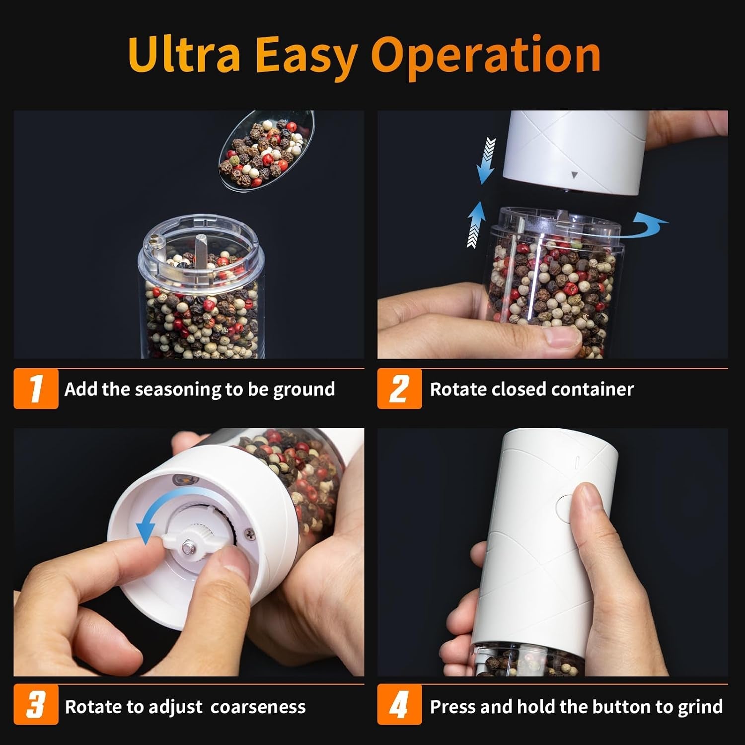 2pack-electric-salt-and-pepper-grinder-set-usb-rechargeable-with-warm-led-light-adjustable-coarseness-large-capacity-automatic-salt-pepper-mill-grinder-for-kitchen-restaurant-outdoor-white