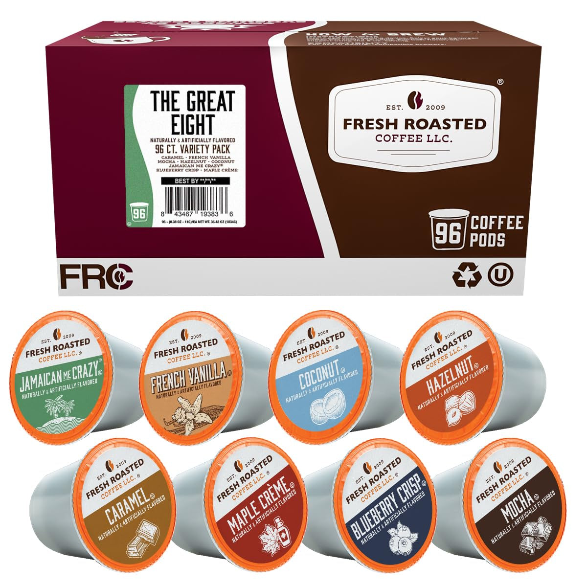 the-great-eight-flavored-coffee-pod-variety-pack-flavored-k-cup-pods-for-keurig-brewers-medium-roast-kosher-96-count-loose-pack