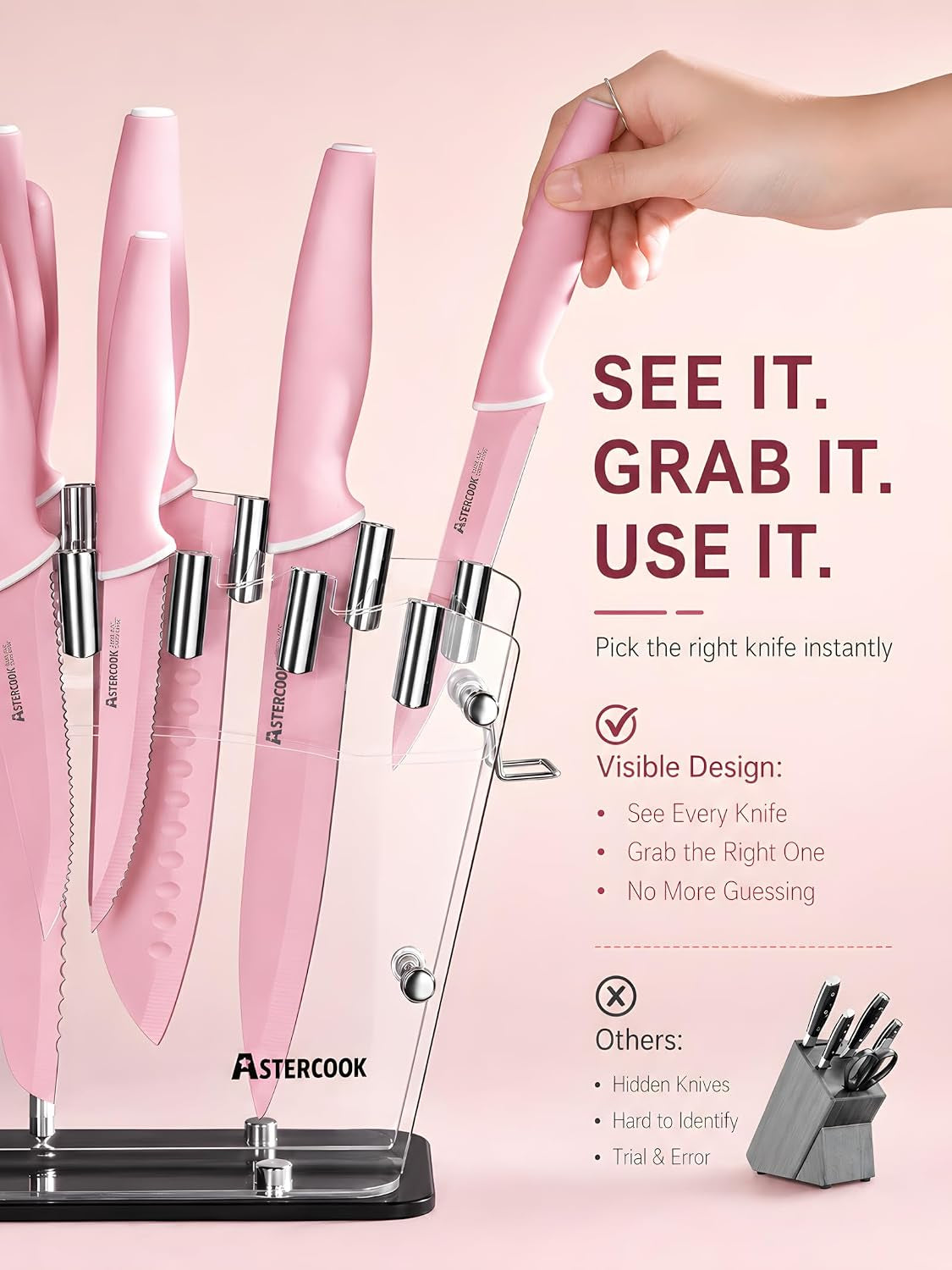 knife-set-with-clear-block-and-sharpener-22pcs-pink-dishwasher-safe-space-saving-clear-knife-block-for-everyday-home-cooking
