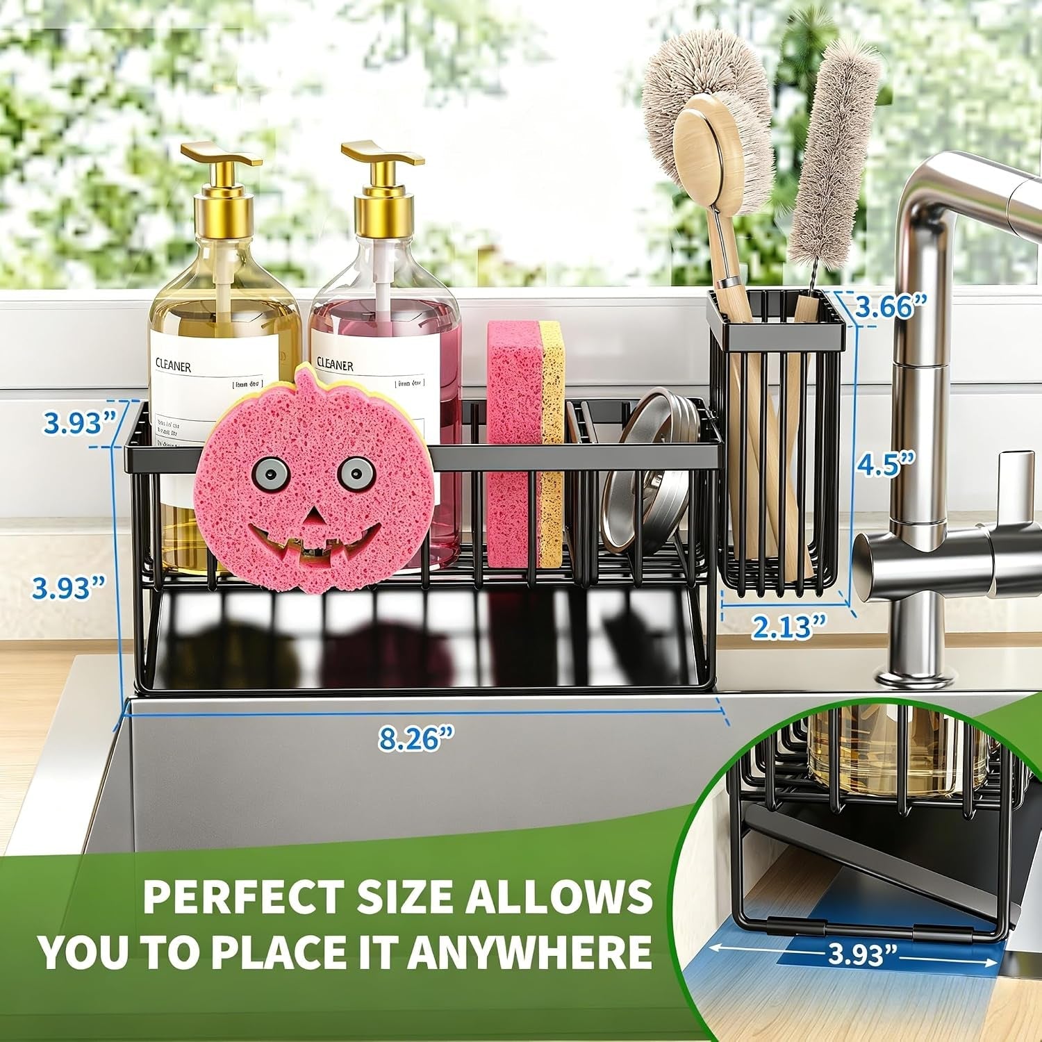 sponge-holder-for-kitchen-sink-smiley-face-sink-caddy-with-removable-brush-holder-self-draining-sponge-caddy-for-sponge-soap-dish-brush-scrubber-kitchen-essentials-and-gadgets