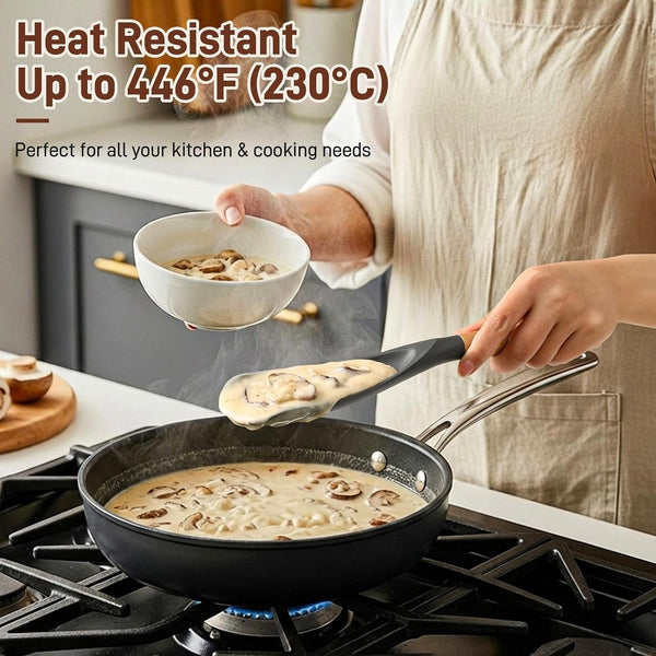 3 PACK Cooking Spoon Spatula for Nonstick Cookware, Heat Resistant Silicone5