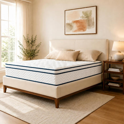 12 Inch King Size Mattress, Hybrid Mattress in a Box, Memory Foam Mattress&Pocket Springs, Medium Plush, Pressure Relief & Motion Isolation, Certipur US Certified6