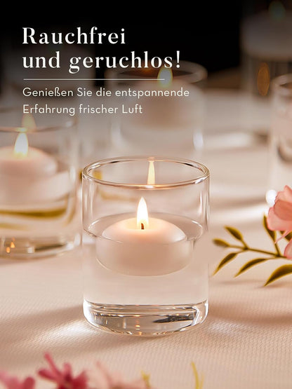 2 Inch White Floating Candles, 5-6 Hours Burns 24 Pack Candles Set7