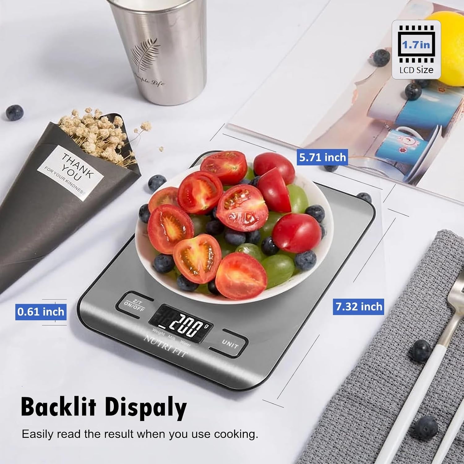 food-scale-kitchen-scales-digital-weight-grams-oz-for-weight-loss-stainless-steel-panel-1g-increment-max-11lbs-backlit-screen-smart-tare-easy-to-use-for-baking-cooking-2-aaa-batteries