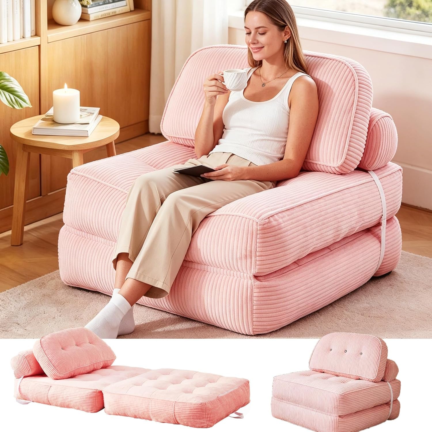 futon-sofa-bed-chair-convertible-sleeper-bed-for-small-space-no-assembly-required-space-saving-breathable-sweat-wicking-for-post-workout-recovery-yoga-stretch-lounging-gaming-naps