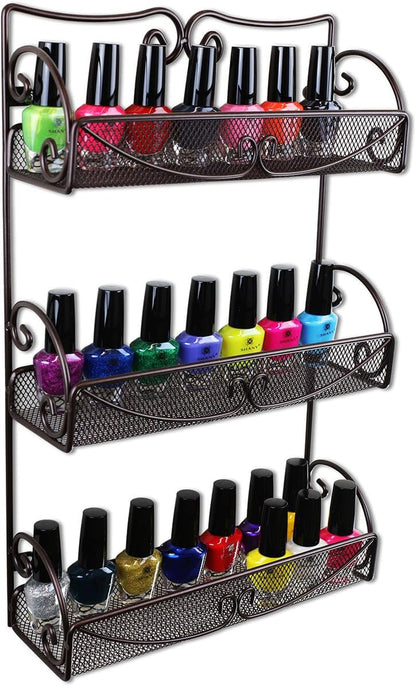 3 Tier Wall Mounted Hanging Spice Rack, Bronze6