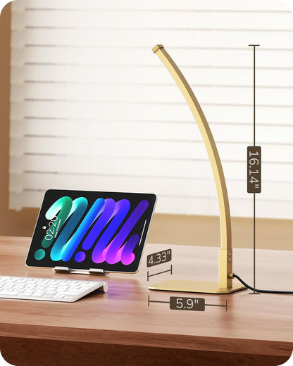 Curved LED Table Lamps for Living Room, Modern Bedside Lamp, Gold7
