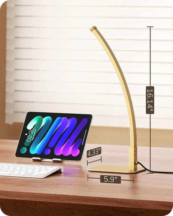 Curved LED Table Lamps for Living Room, Modern Bedside Lamp, Gold7