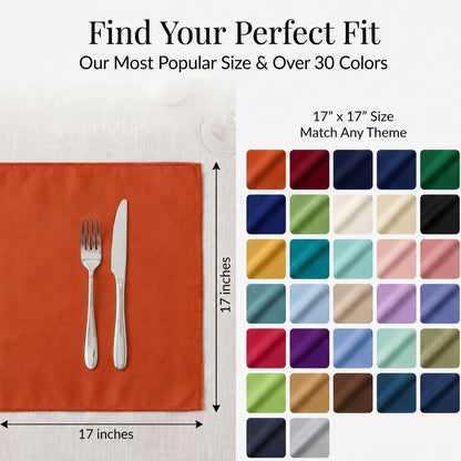 17"X17" Polyester Cloth Napkins, Set of 6 (Burnt Orange) | Easy-Care, No-Iron Finish, Superior Color Retention, Machine Washable4
