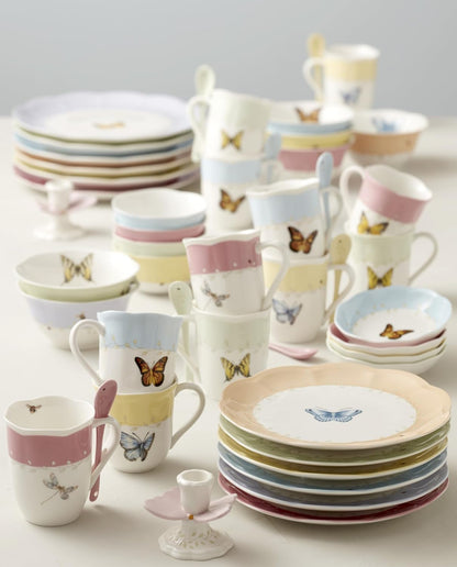 Butterfly Meadow Porcelain Dessert Plates, 8 Inch, Set of 411