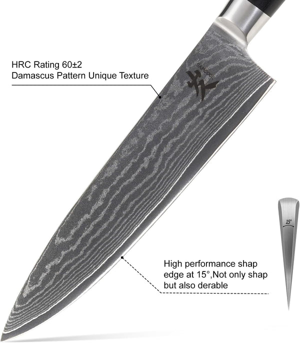 Damascus Chef Knife, 8 Inch Ultra Sharp Kitchen Knife3