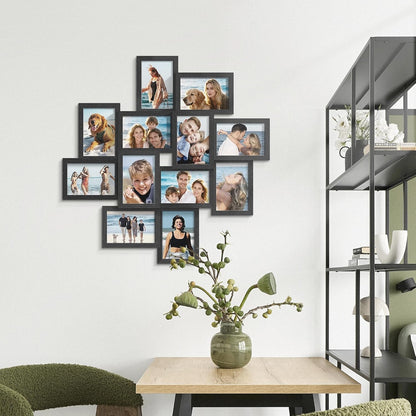 4X6 Solid Wood Collage Frame 12 Pack Glass Assembly Required Black7