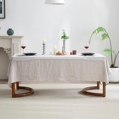 100% Pure Linen Rectangle Tablecloth 84Lx60W Inches for Dining,Weddings and Restaurants,Decorative Halloween,Thanksgiving,Christmas Table Cloth Machine Washable Tablecloths-Natural Linen2