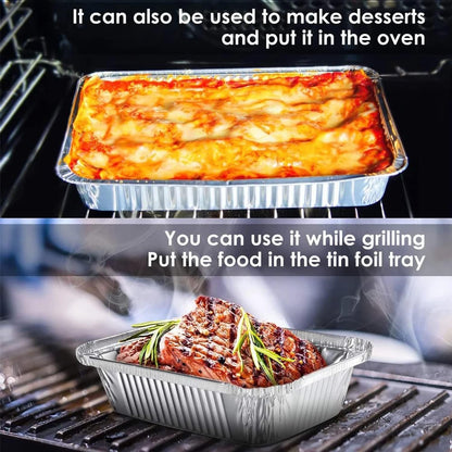Aluminum Pans 9X13 Disposable Foil Pans (10 Pack) Half Size Deep Steam Table Pans Extra Thick for Baking, Cooking, Roasting, Heating, Serving & Lining Steam-Table Trays5