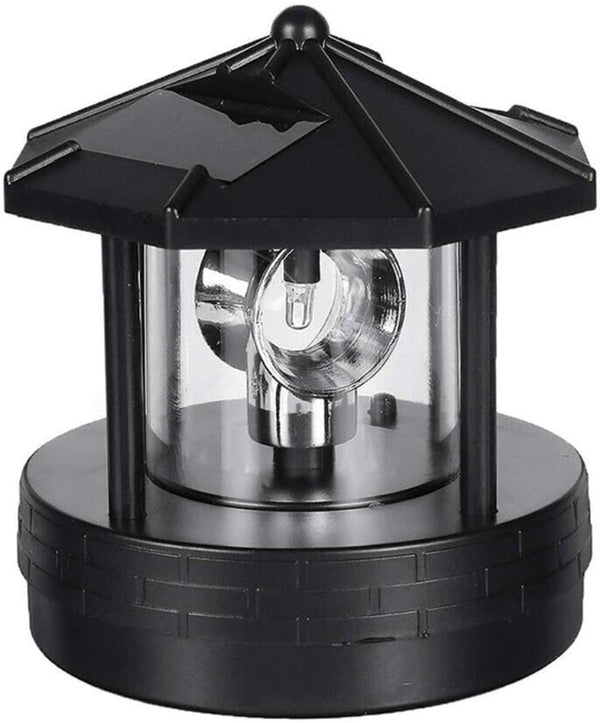 Solar Lighthouse, LED Beacon Rotating Garden Lights, Outdoor Smoke Tower Lamp with 2 Solar Panels for Lawn Patio Yard Landscape Lighting Decorative1